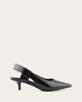 Rosa Low Heels Black Leather Bold Minimal City-Layered