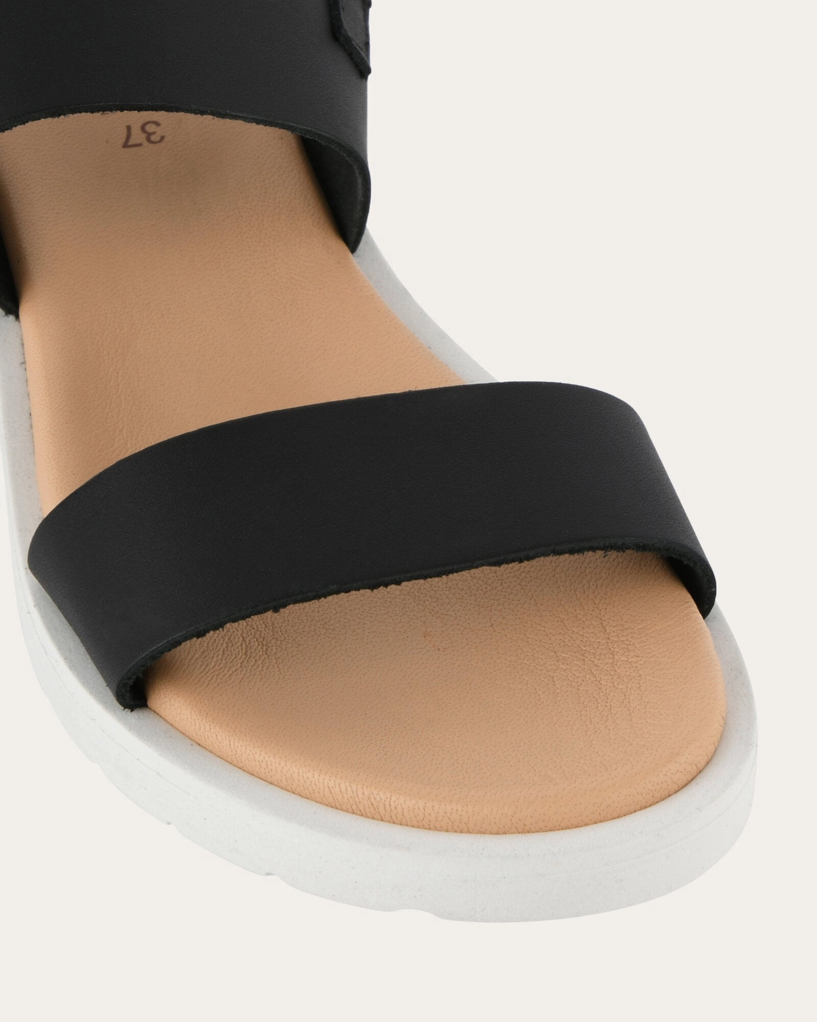 Rosalie Flat Sandals Black Leather Everyday Dynamism Smooth Silhouettes