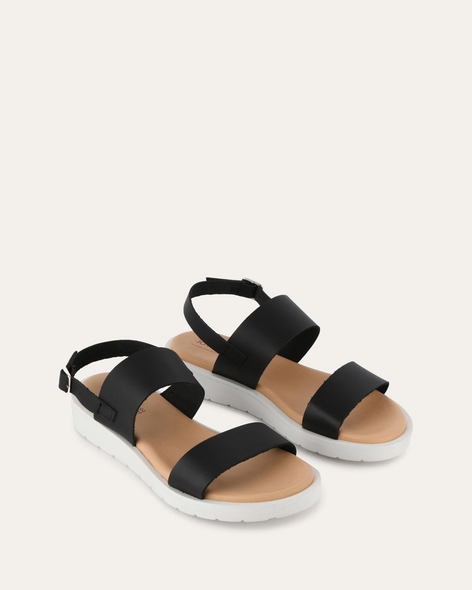 Rosalie Flat Sandals Black Leather Purpose-Built Fit