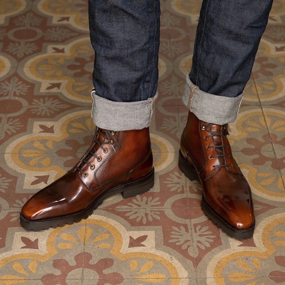 Smart Casual Roy Balmoral Derby Boot - Dark Oak Mto
