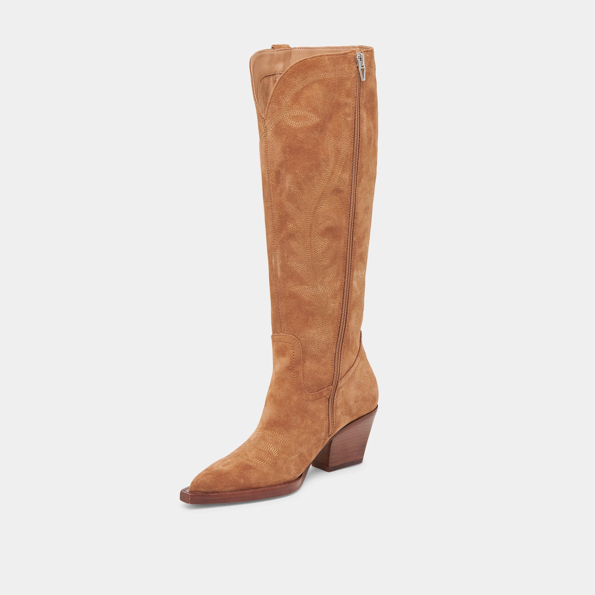 Ryatt Extra Wide Calf Boots Pecan Suede Fit To Adapt Modern Evolution