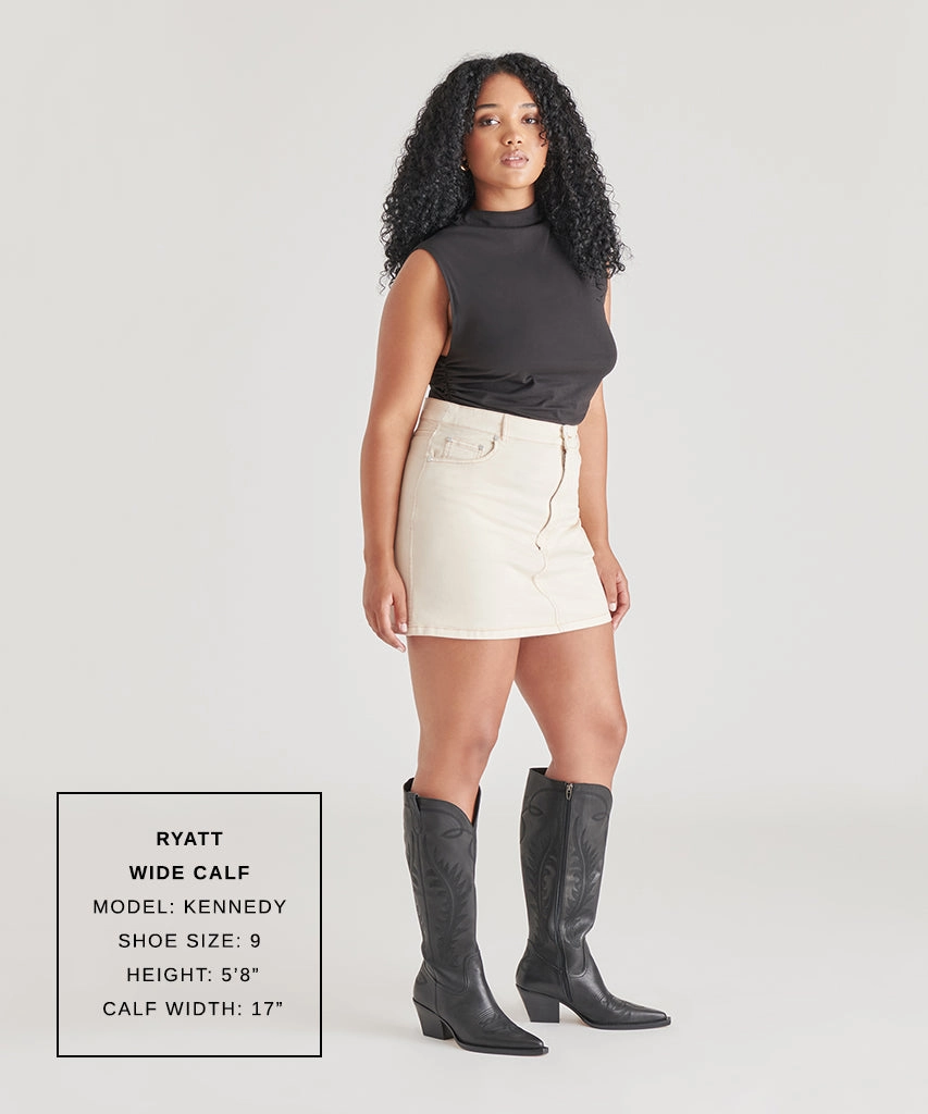Ease In Design Restless Fit Ryatt Wide Calf Boots Black Leather