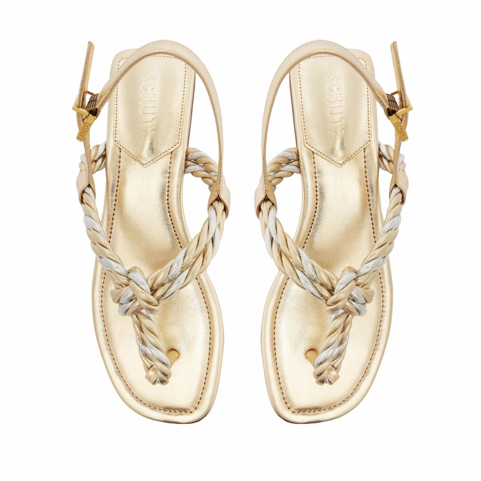 Motion Clarity Sage Metallic Flat Sandal