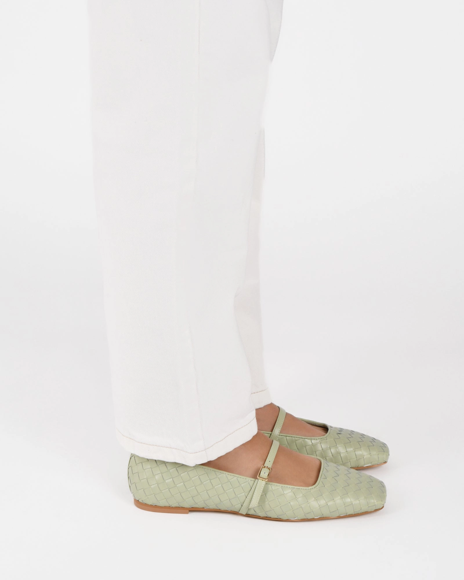 Made To Flex Utility In Style Sailor Ballet Flats Light Sage Leather
