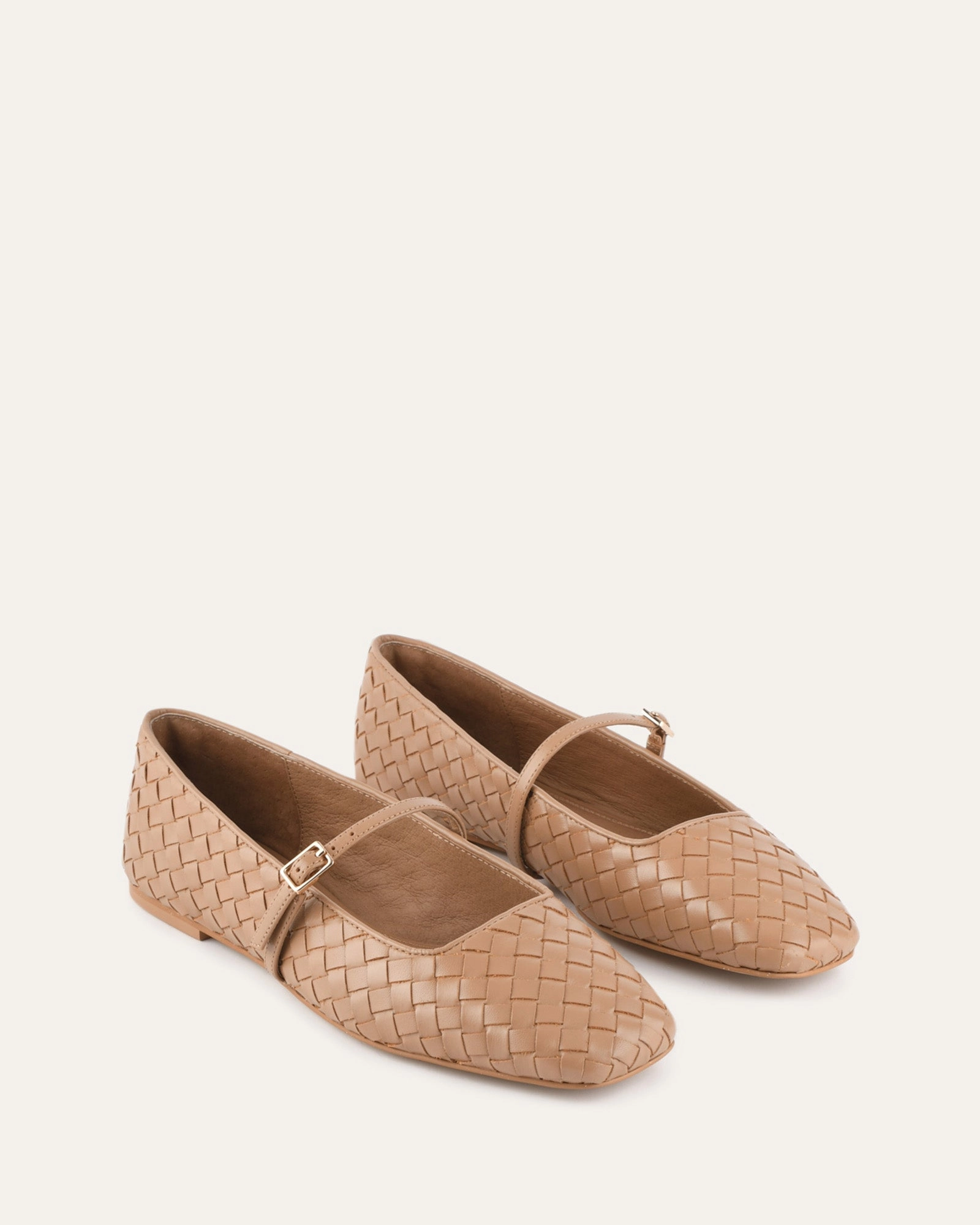 Sailor Ballet Flats Tan Leather Hybrid Aesthetic
