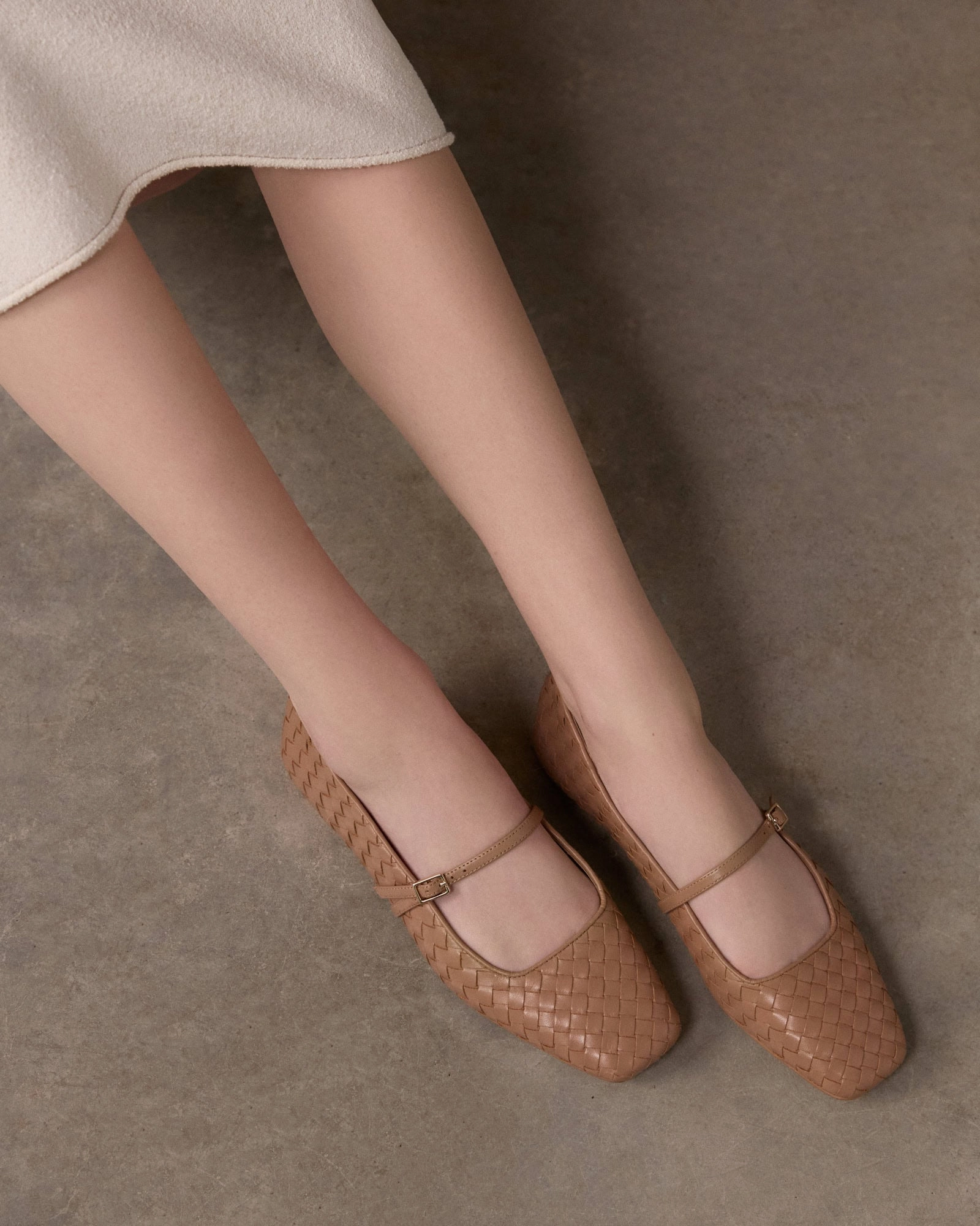 Rhythm-Based Wear Calm-Driven Fit Sailor Ballet Flats Tan Leather