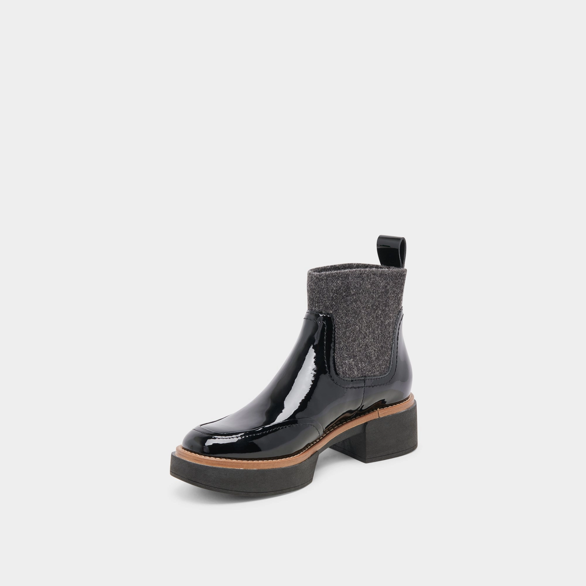 Saline H2O Wide Booties Midnight Crinkle Patent Simplify Your Day Move Clean
