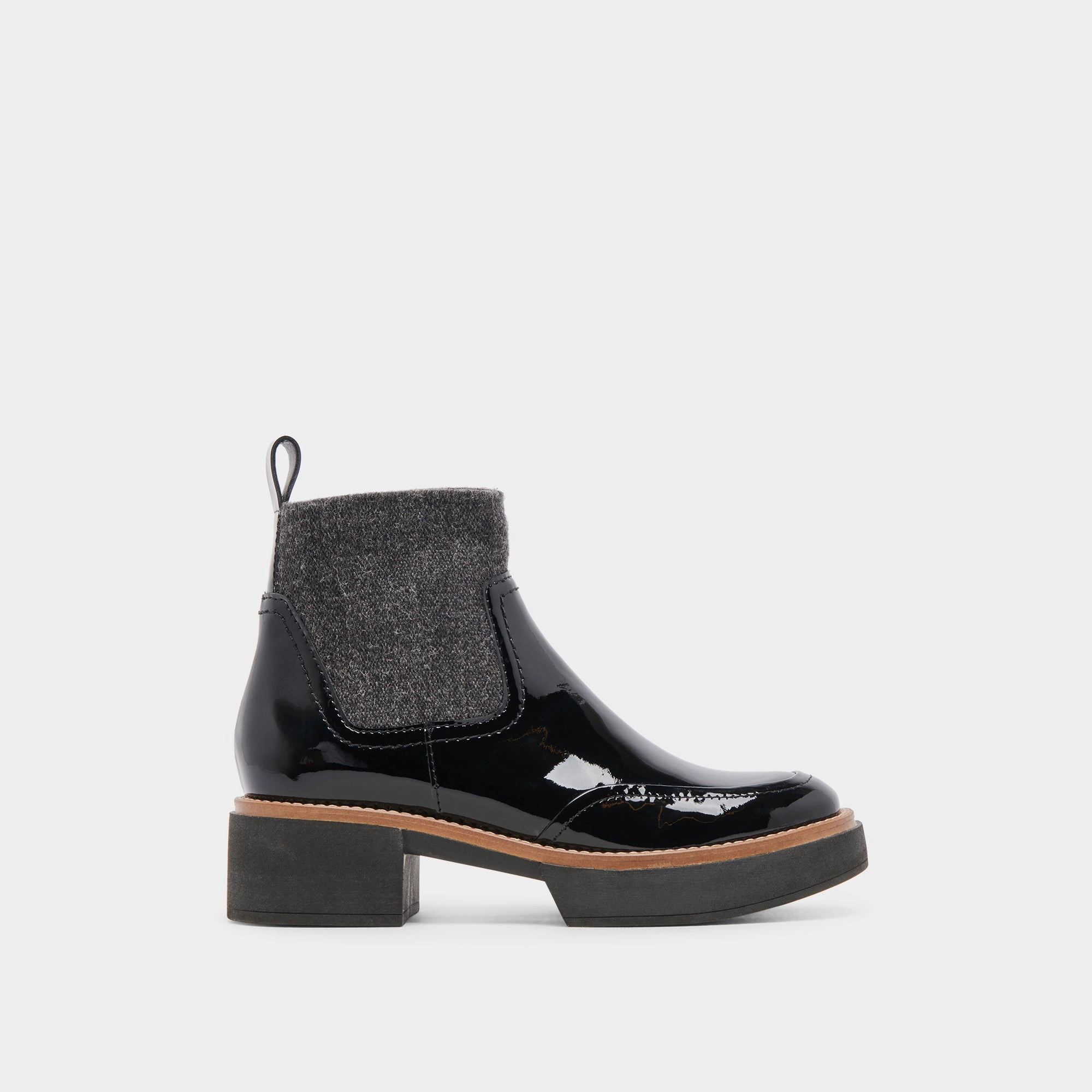Saline H2O Wide Booties Midnight Crinkle Patent Timeless Cool