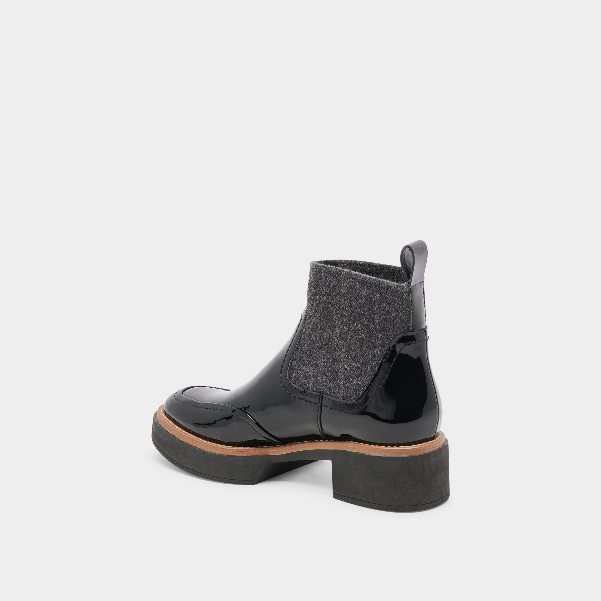 Saline H2O Wide Booties Midnight Crinkle Patent Urban Calm Versatile Mood