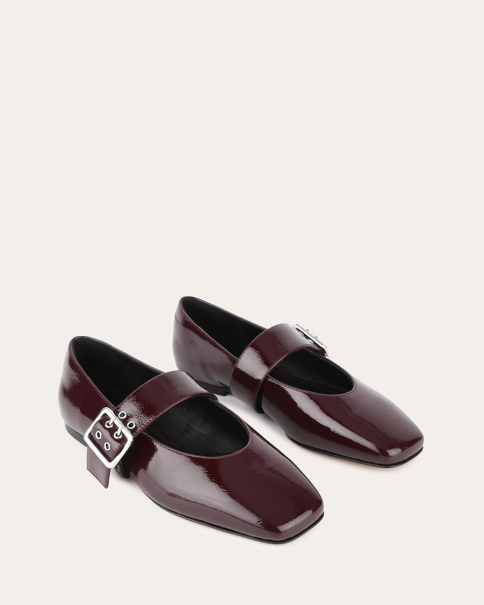 Crafted Flow Dynamic Essentials Sarah Casual Flats Merlot Crinkle Patent