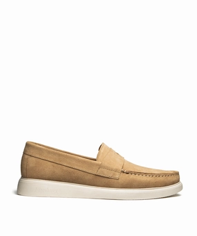 Acapulco Moccasin In Sand Calfskin Suede Easy Fit System