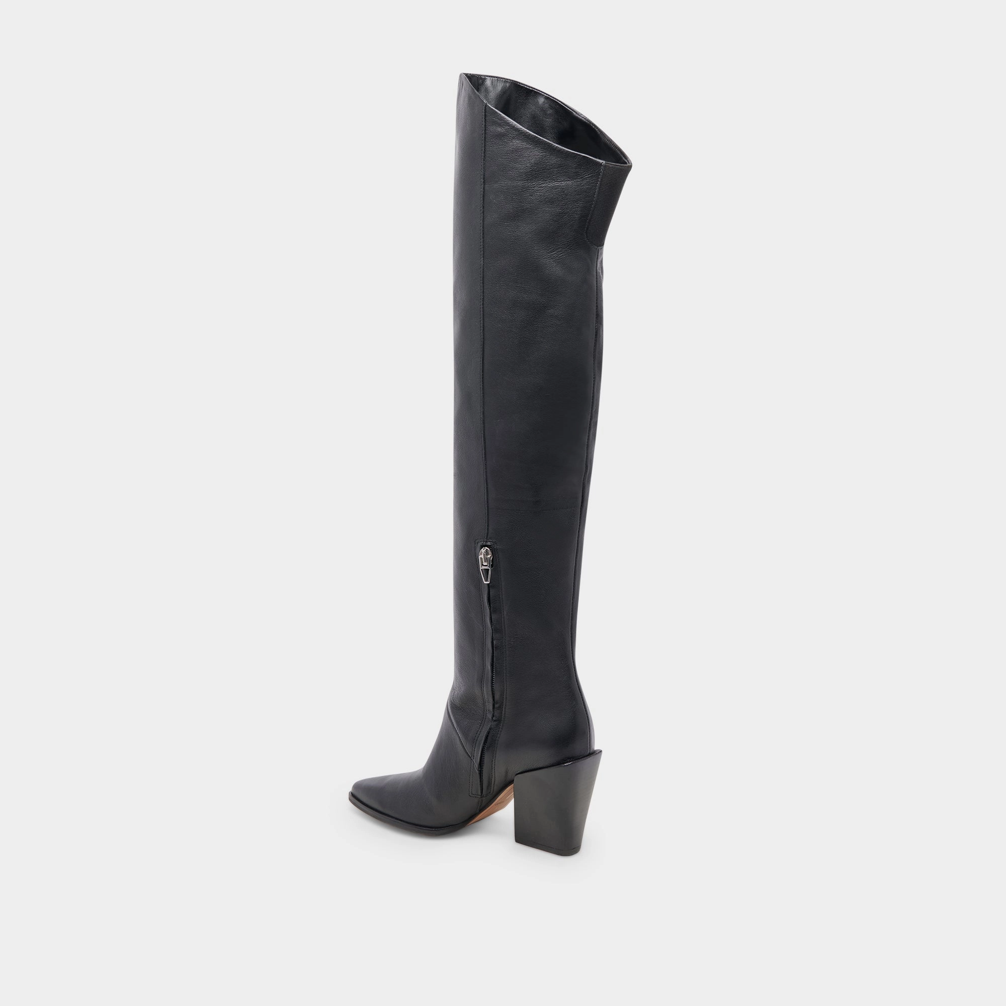Lupin Wide Calf Boots Black Leather Pure Function