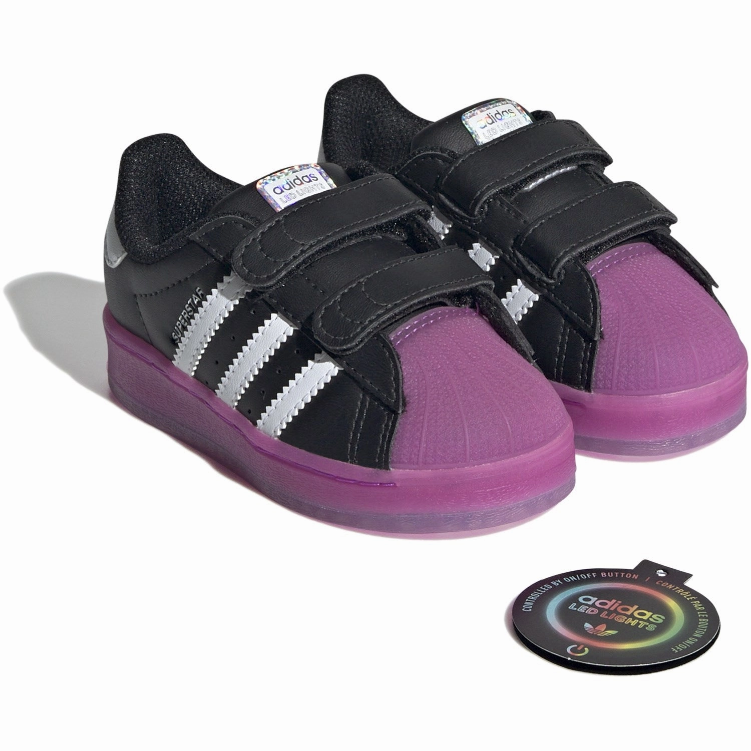 Essentials In Motion Daily Expression Adidas Originals Core Black / Purple Burst / Cloud White Superstar Led Lights Cf I Sneakers