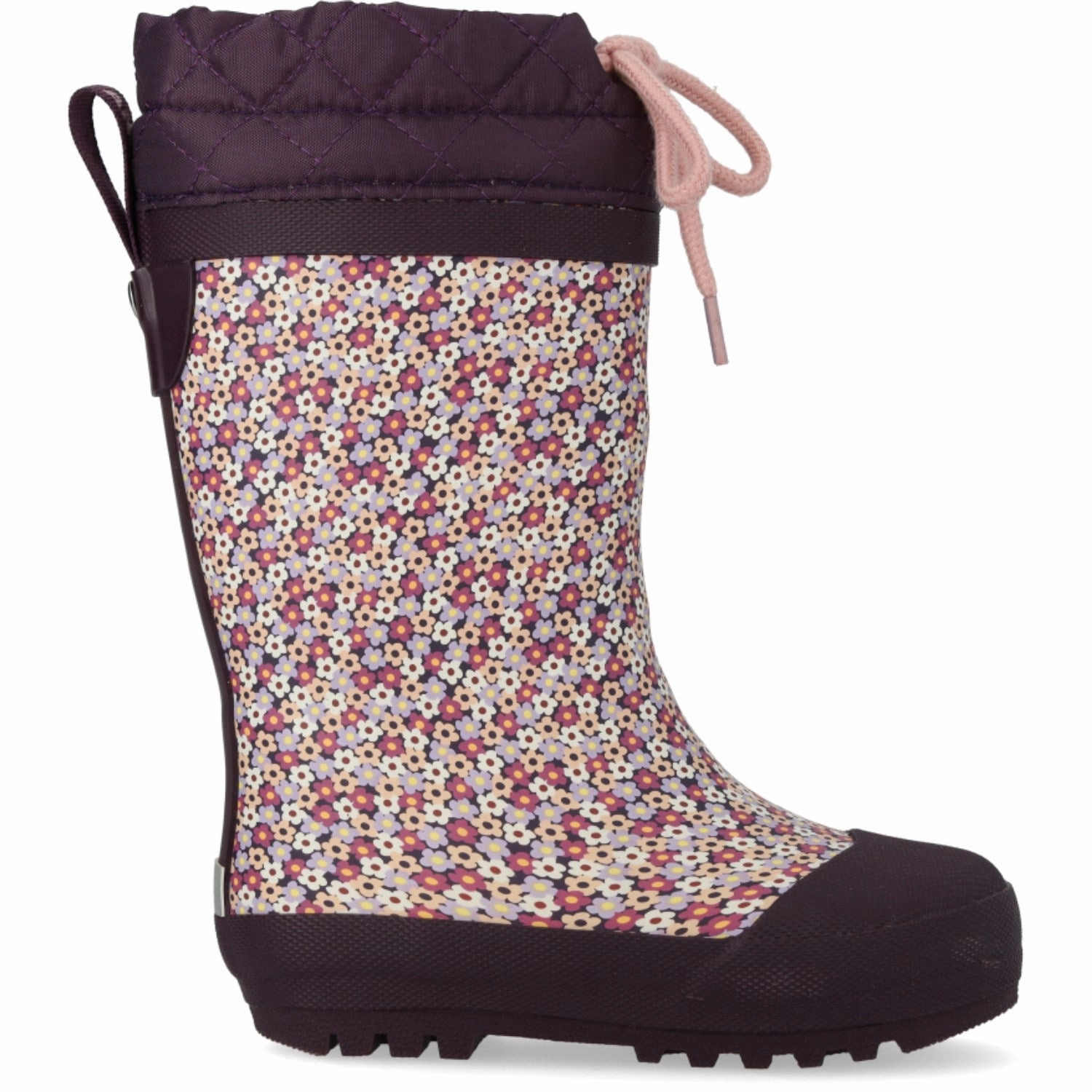 Streamline-Ready Seasonal Updates Angulus Flowers/Aubergine Rubber Boot Med Woolfor