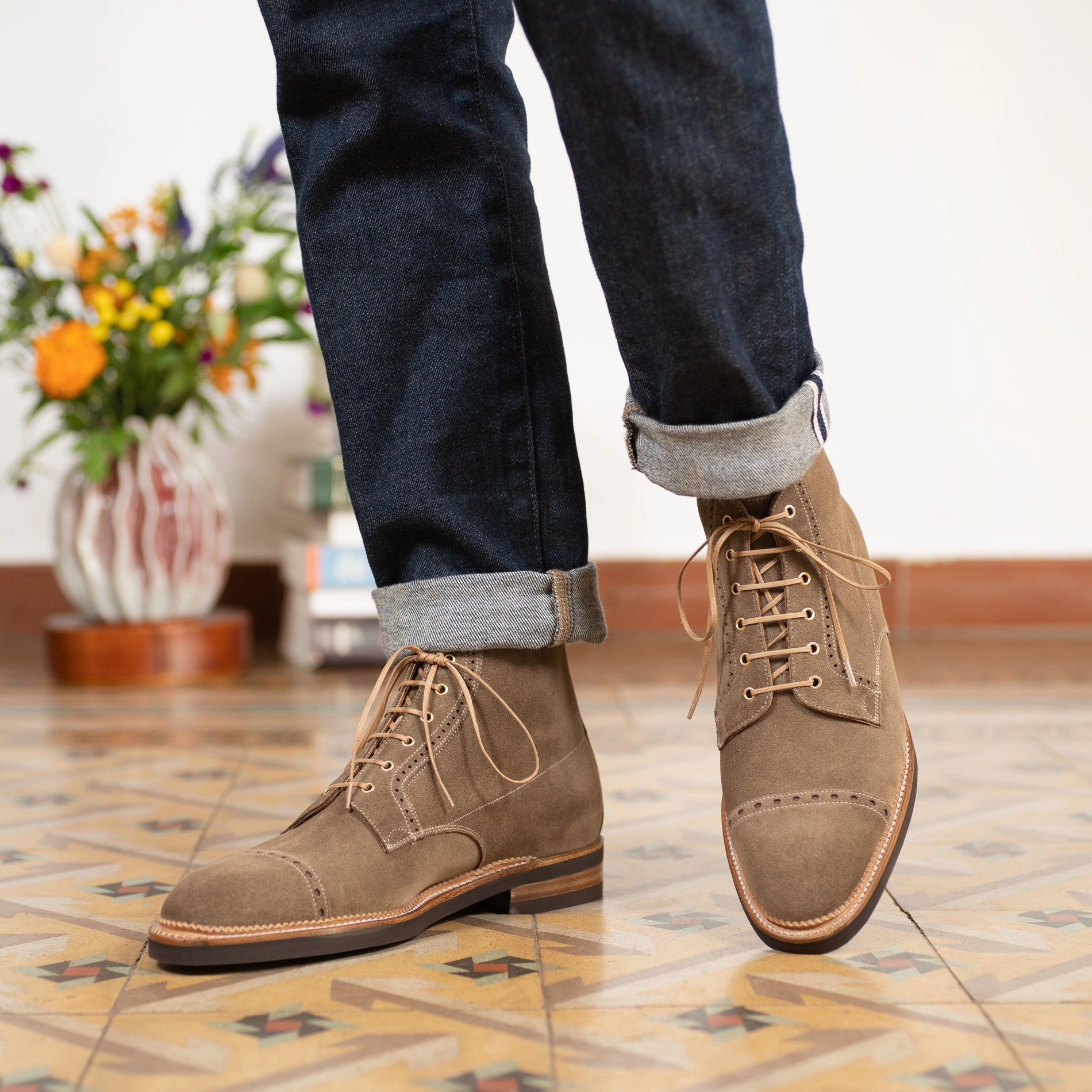 Brossa Derby Boot Mto - Taupe Valentine Suede Form And Function Minimal Movement