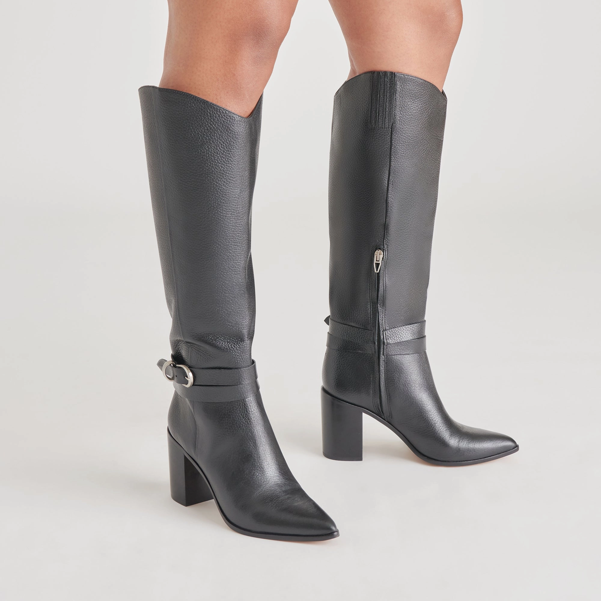 Tyrone Wide Calf Boots Black Leather Rhythm Of Life