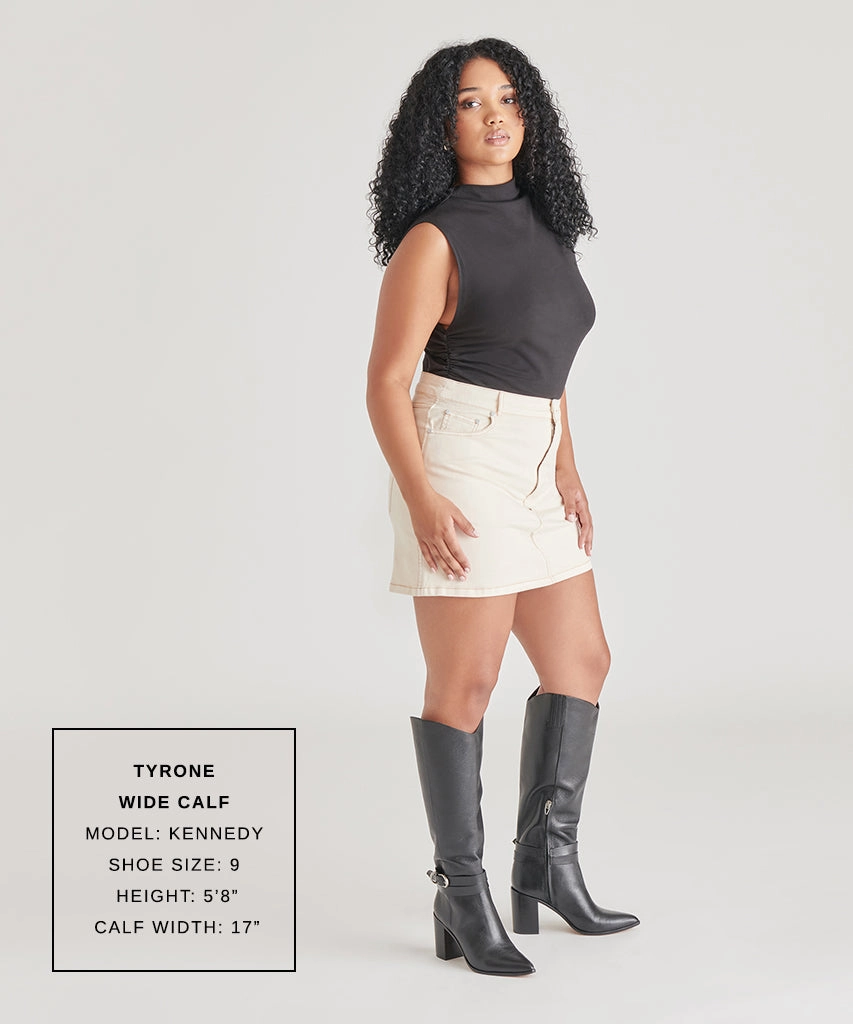 Seasonless Energy Tyrone Wide Calf Boots Black Leather