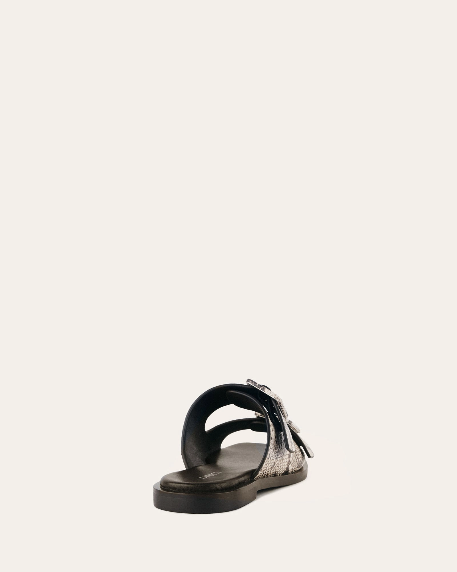 Sebastian Flat Slide Natural Snake Print Leather Function   Feel Refined Balance