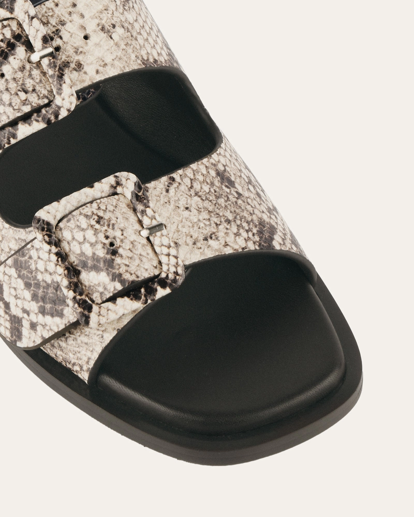 Everyday Function Sebastian Flat Slide Natural Snake Print Leather