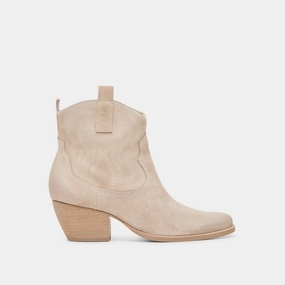 Shania Booties Taupe Suede Modern Pattern