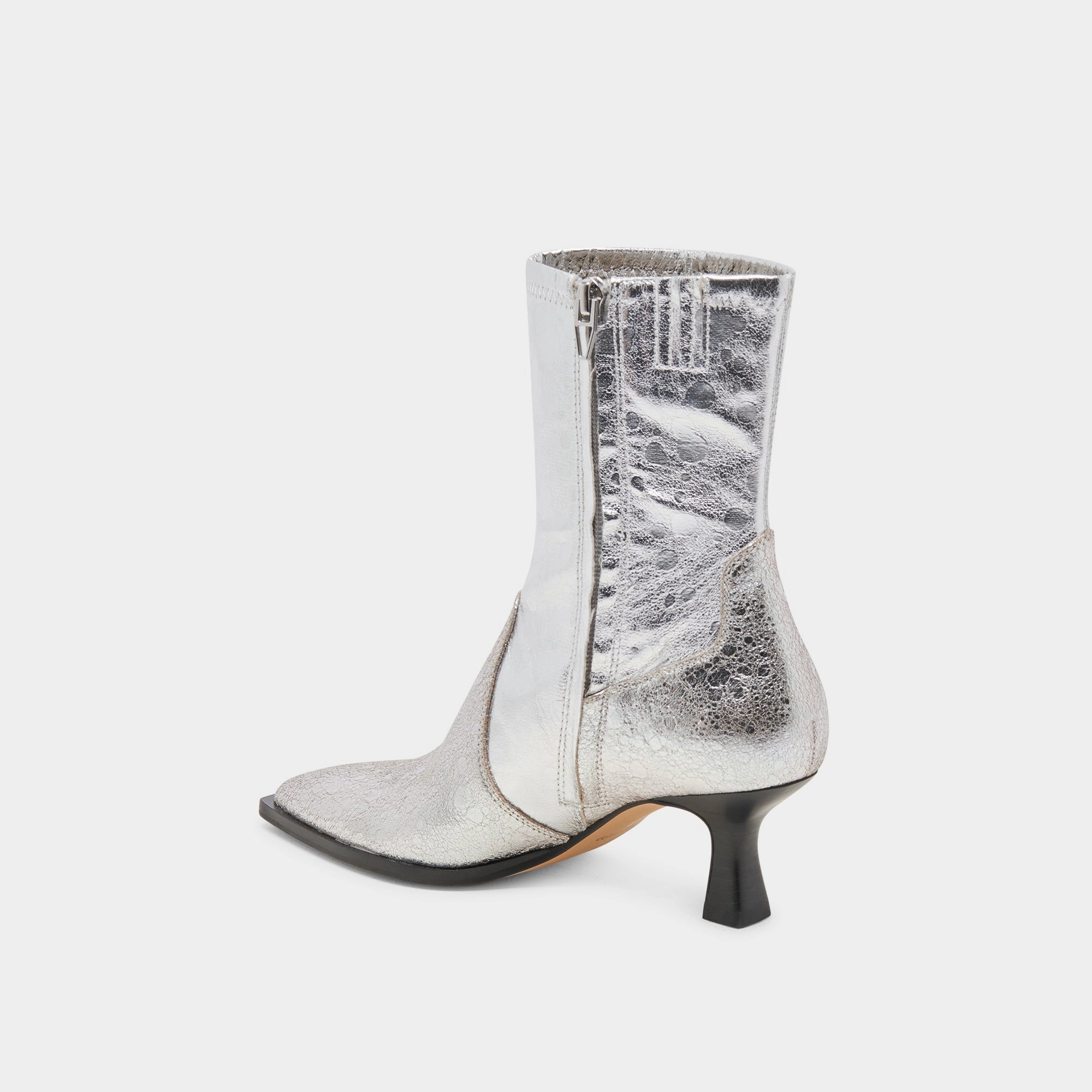 Versatile Soul Built Around You Arya Wide Calf Boots Silver Distressed Leather