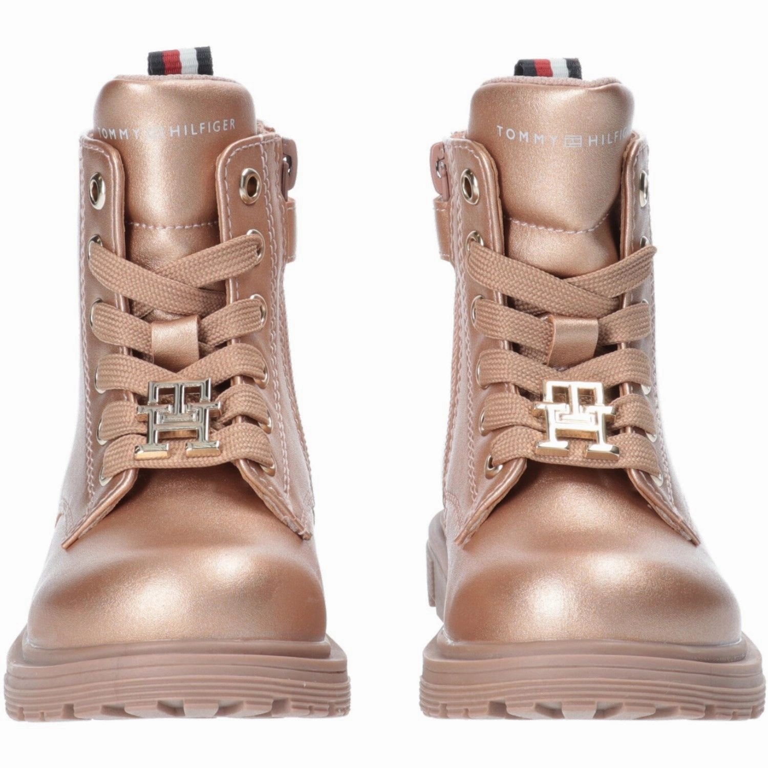 Tommy Hilfiger Rose Gold Lace-Up Bootie Adapt-Fit Gear