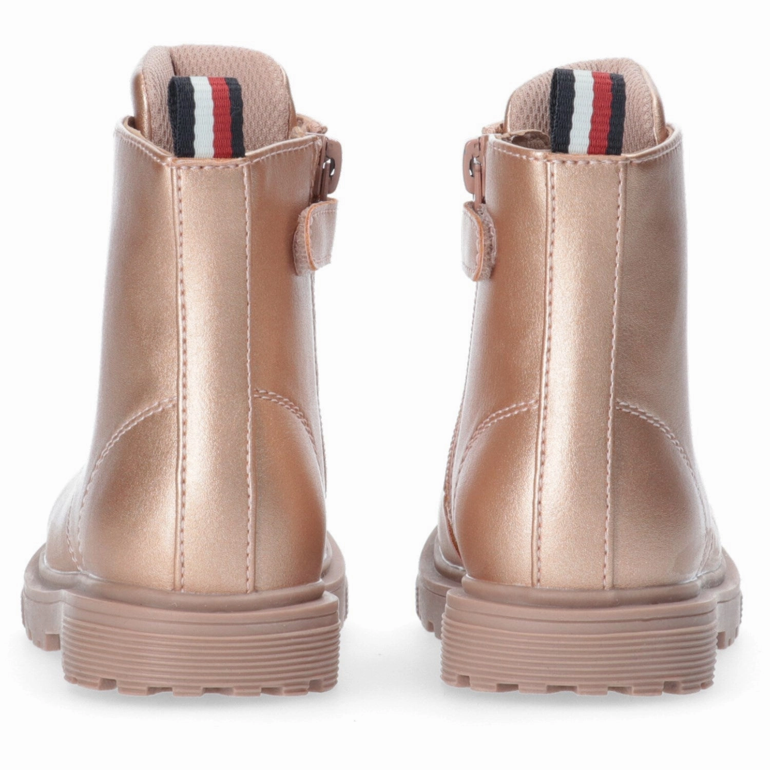 Tommy Hilfiger Rose Gold Lace-Up Bootie Uncomplicated Fit Day-Built