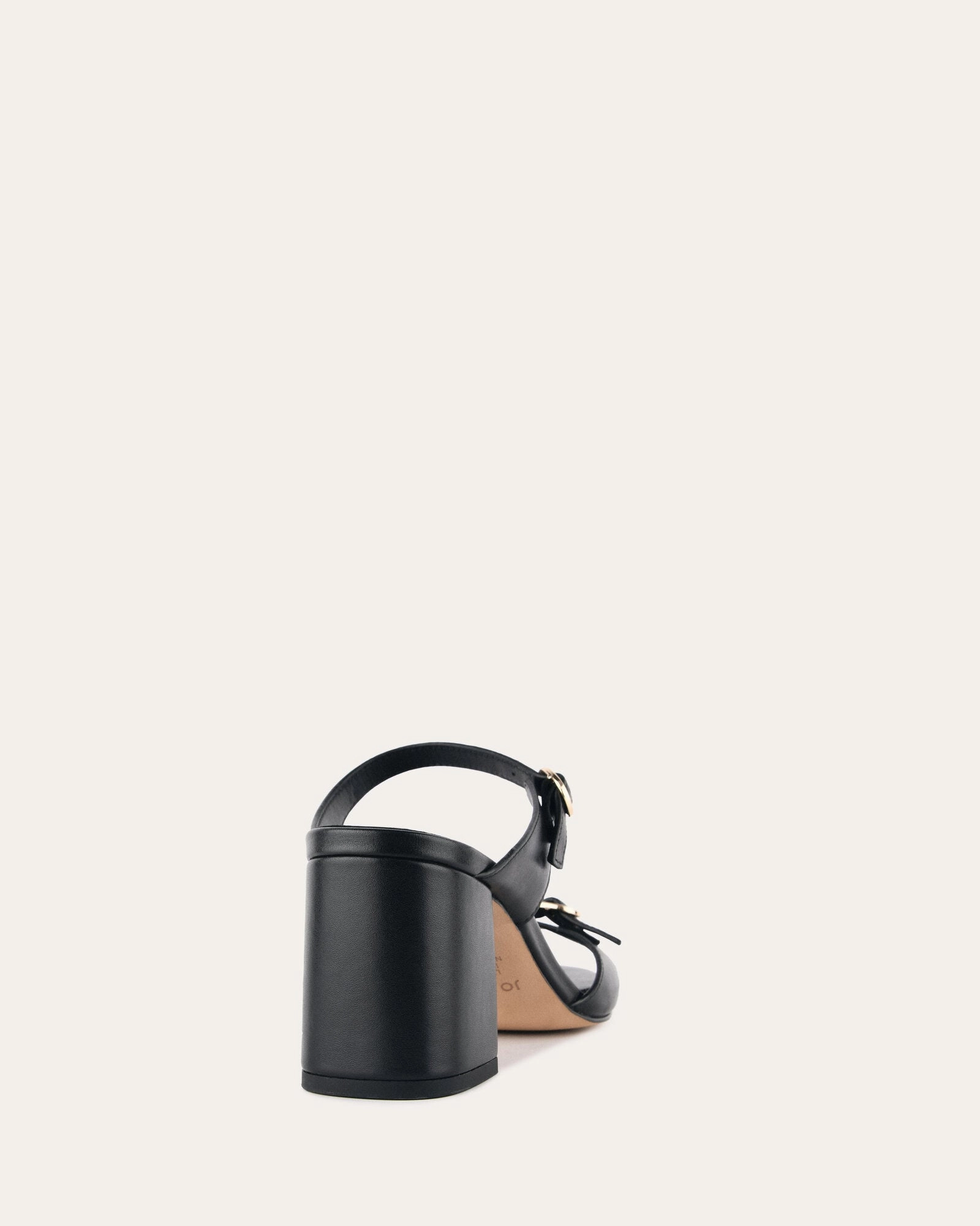 Clean-Motion System Spencer Mid Heel Sandals Black Leather
