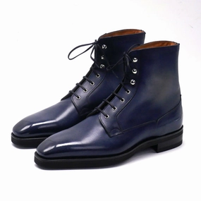 Shearling Lined Roy Balmoral Derby Boot Mto - Gunmetal Crafted Evolution