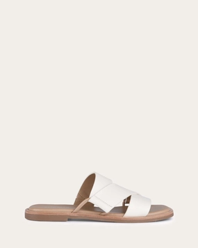 Future Fit Shelby Flat Slides Off White Leather