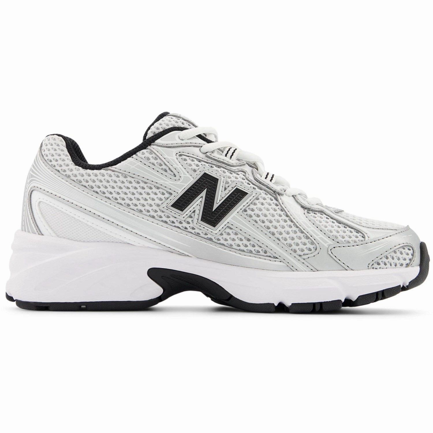 New Balance Silver Metallic 740 Kids Lace Sneakers Refined To Move