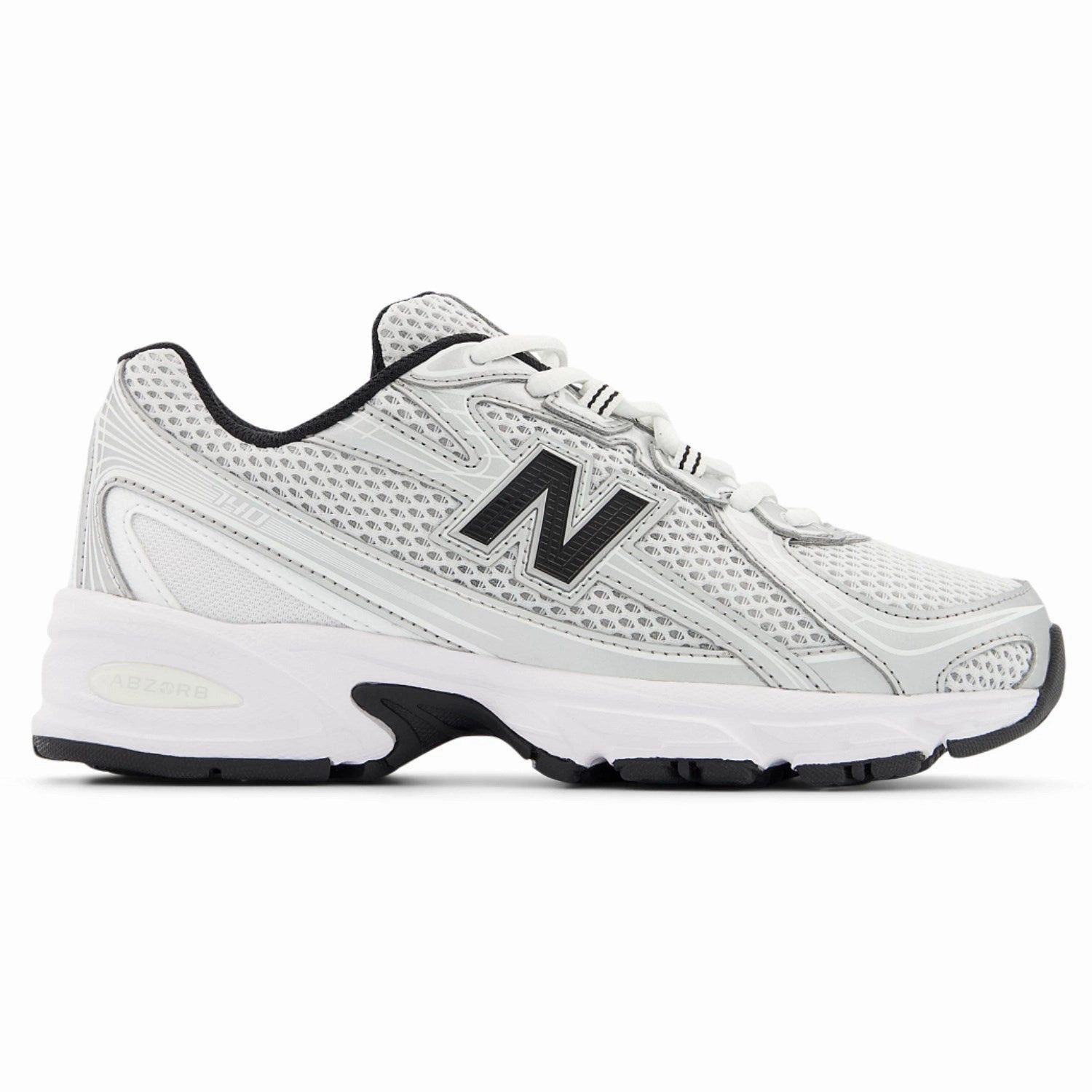 Fit-Flow Design-Led New Balance Silver Metallic 740 Kids Lace Sneakers