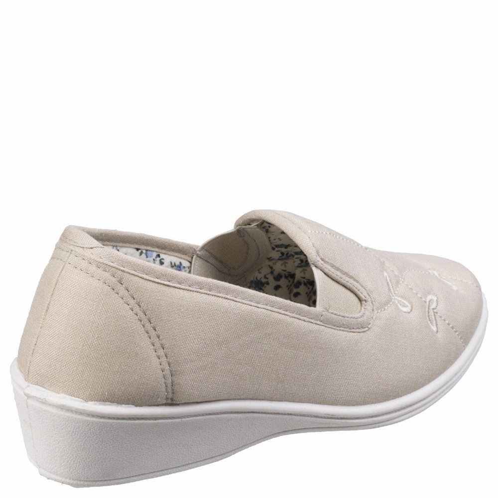 Fresh Drop Mirak Bessie Twin Gusset Canvas Slip On Shoe