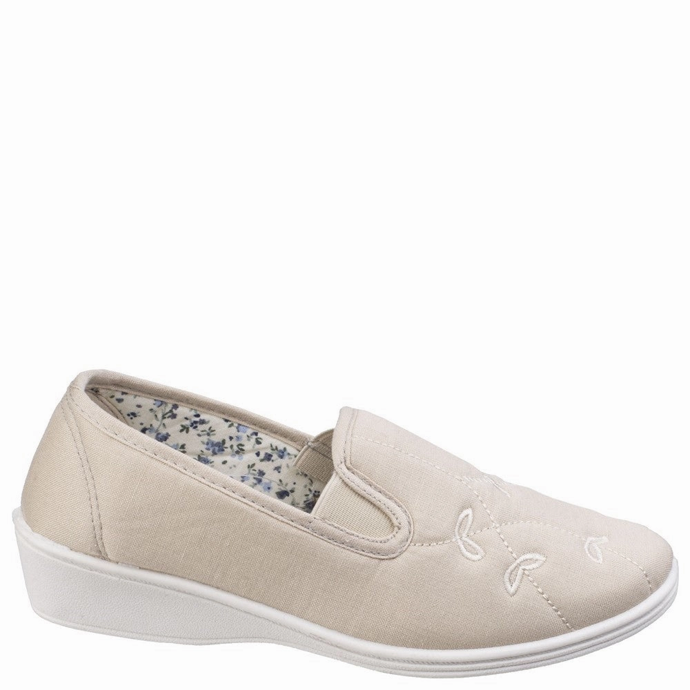 Comfort Redefined Mirak Bessie Twin Gusset Canvas Slip On Shoe