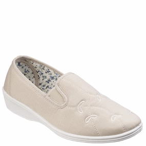 Mirak Bessie Twin Gusset Canvas Slip On Shoe Bold Harmony Core Style System