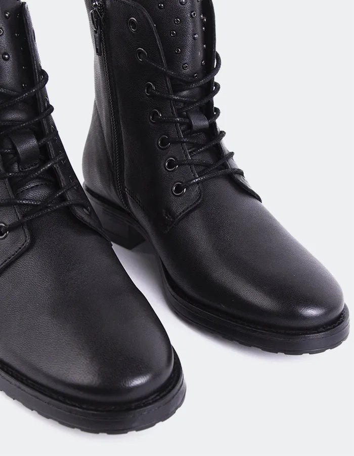 Daiki Black Leather Comfort Redefined Rhythm-Based Wear