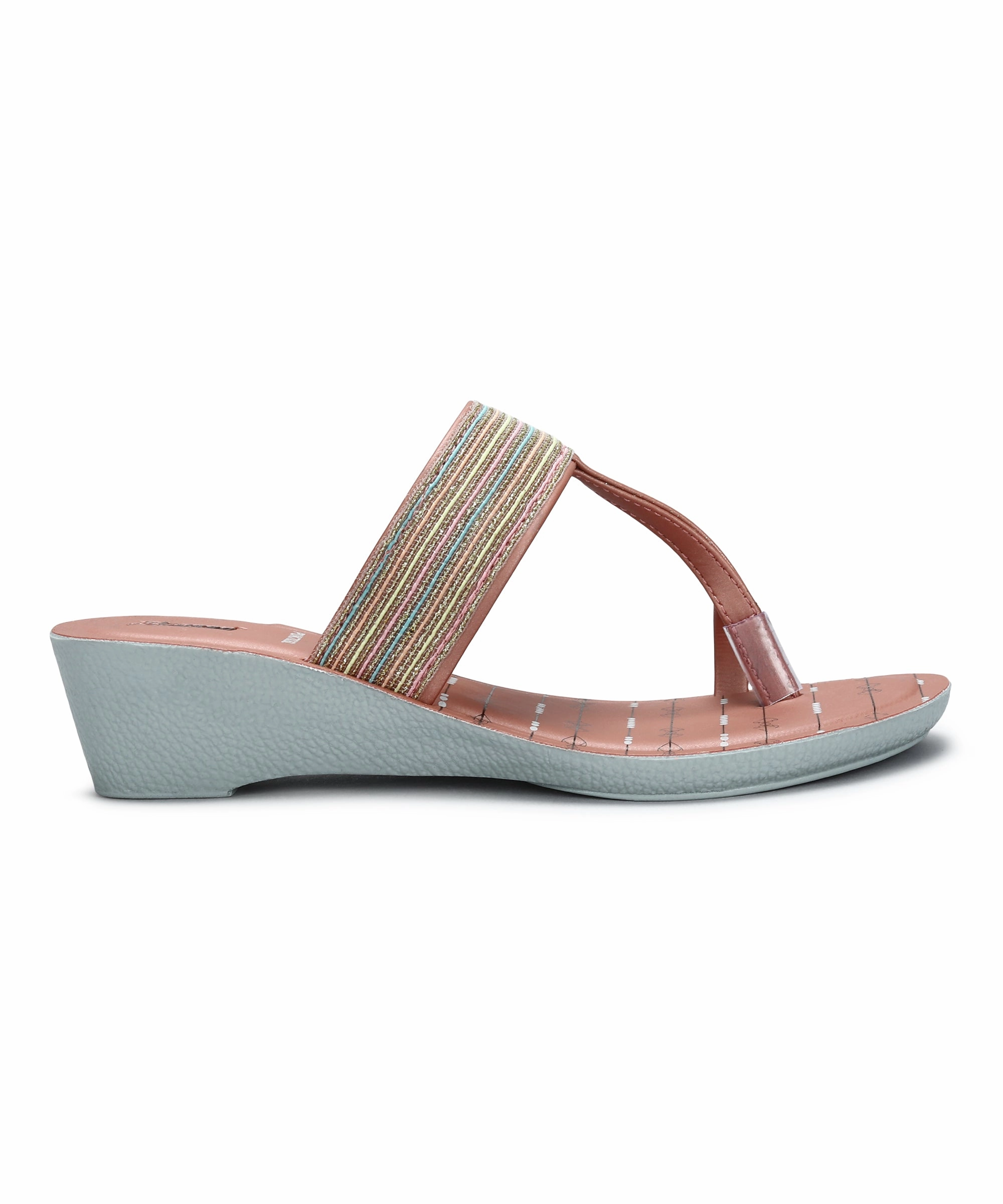 Paragon Women'S Peach Wedge Sandals With Cushioned Sole And Sturdy Construction For Everyday Use Core Elements Purpose-Led