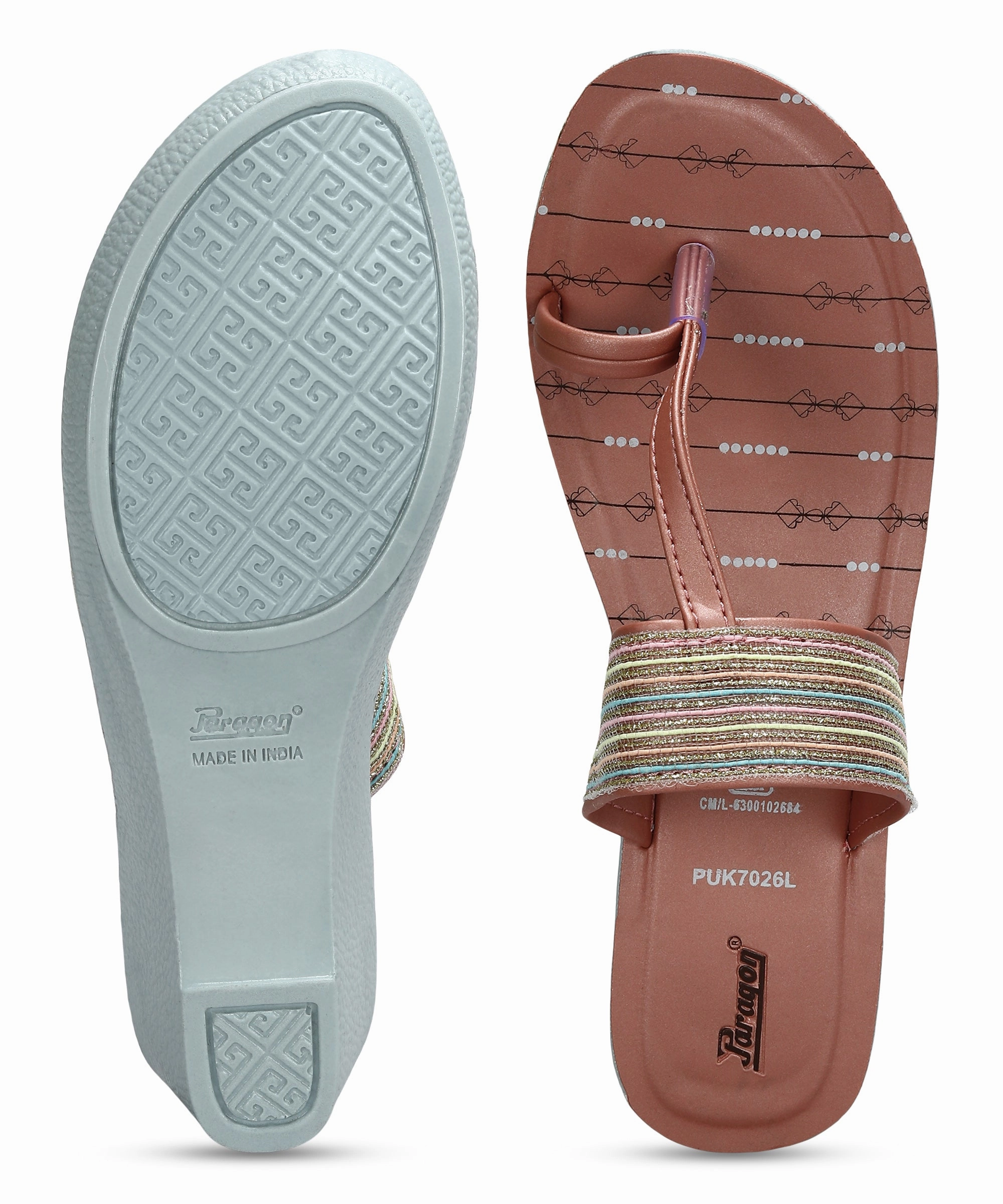 Precision Comfort Paragon Women'S Peach Wedge Sandals With Cushioned Sole And Sturdy Construction For Everyday Use