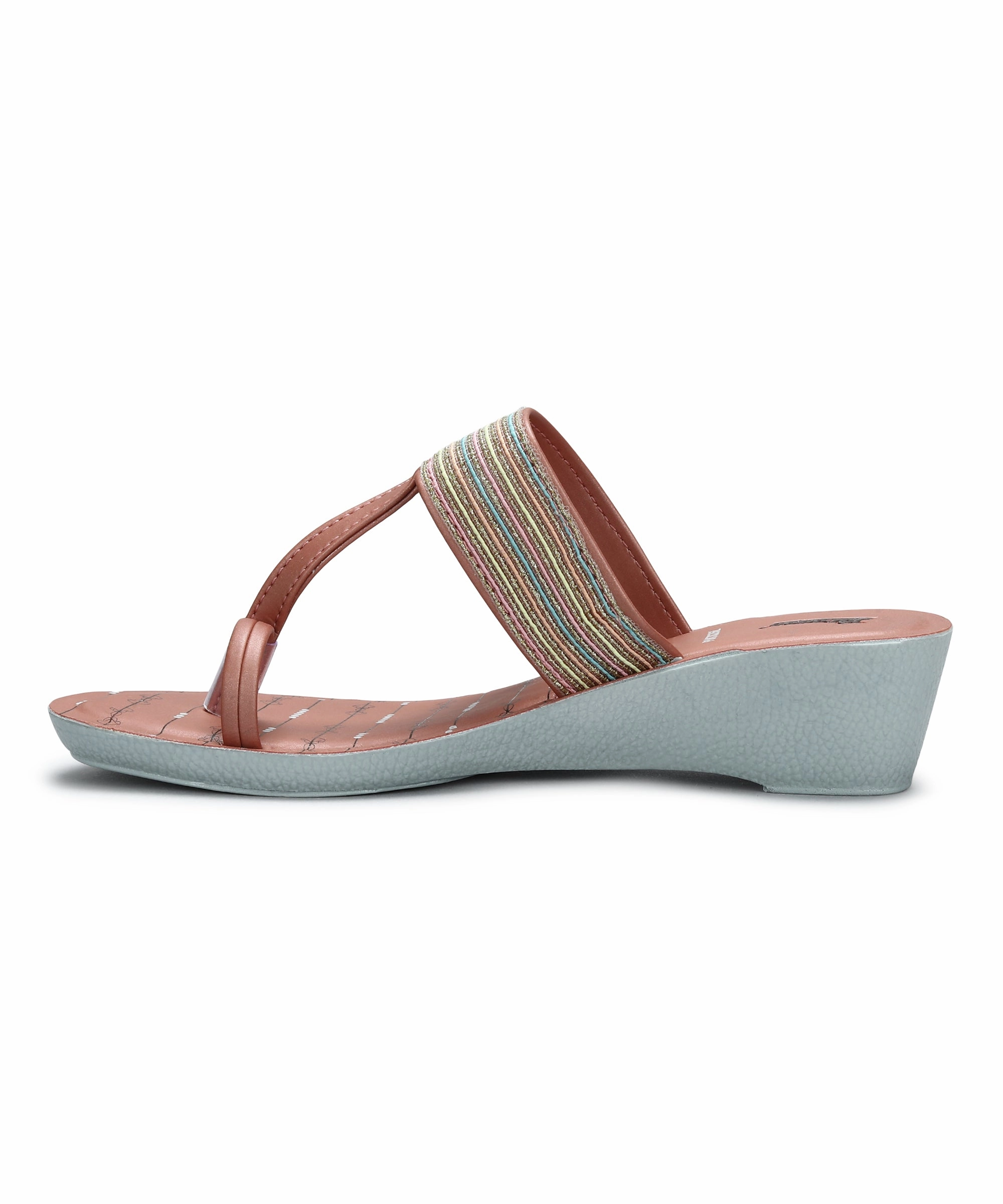 Paragon Women'S Peach Wedge Sandals With Cushioned Sole And Sturdy Construction For Everyday Use Function First