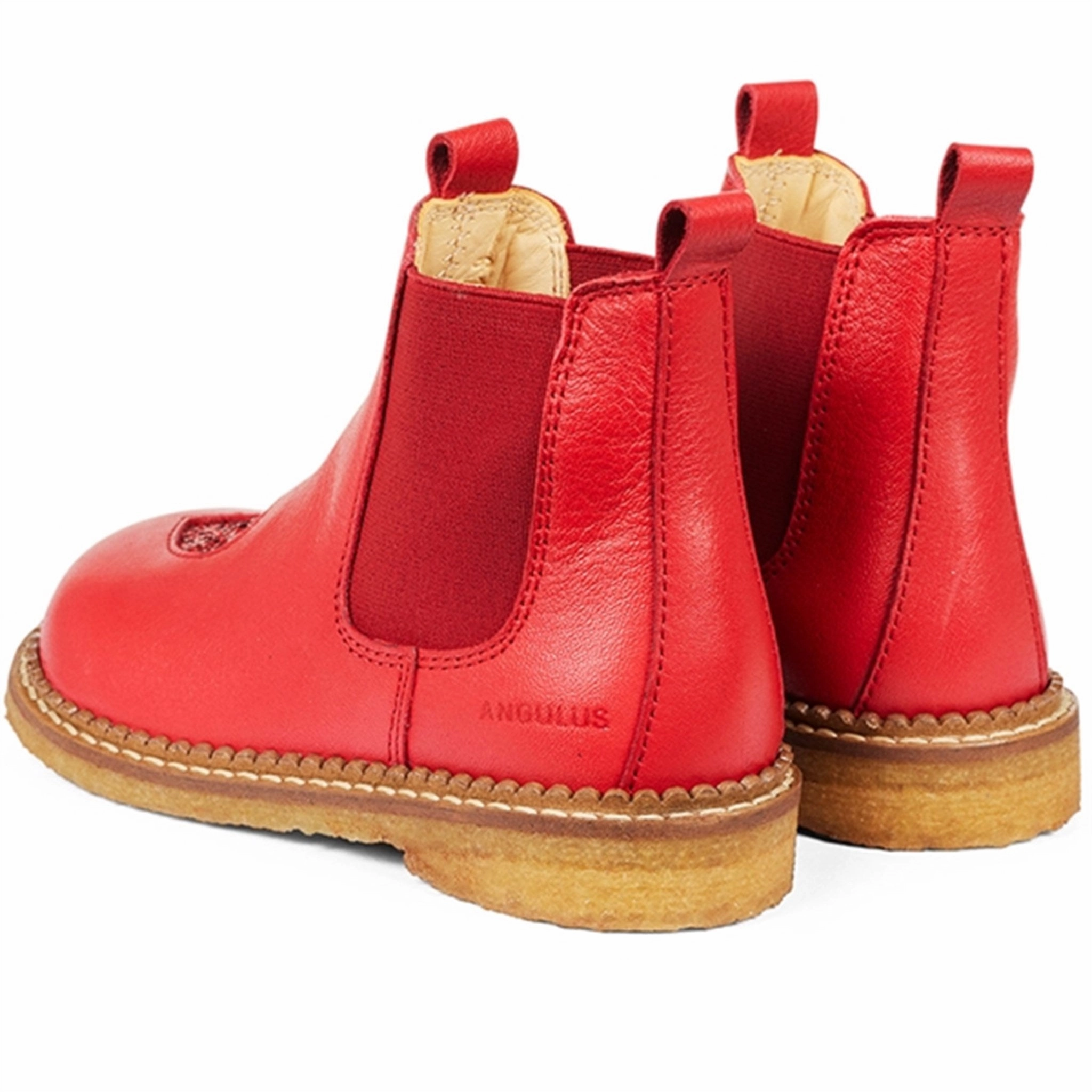 Crafted For Calm Angulus Chelsea Boots With Heart Red/Red Glitter/Red Elastic