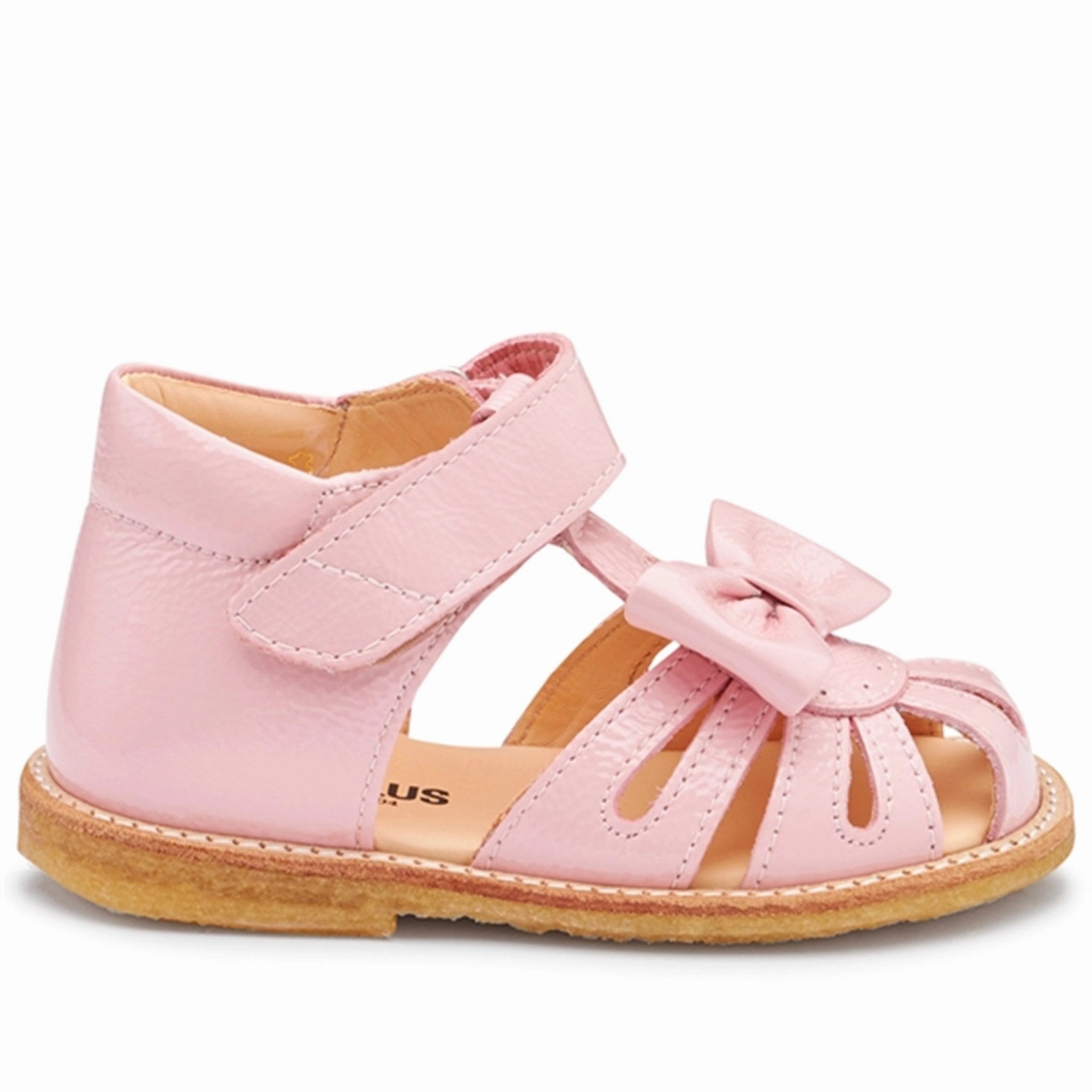 Crafted Silhouette Refined Urbanism Angulus Starter Sandal W. Bow And Velcro Rose