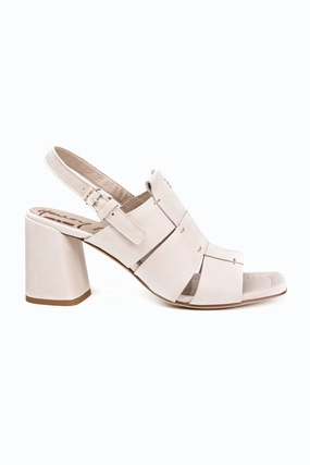 Old Iron Leather Heel Sandal In Beige Vibe-Centered Precision-Made