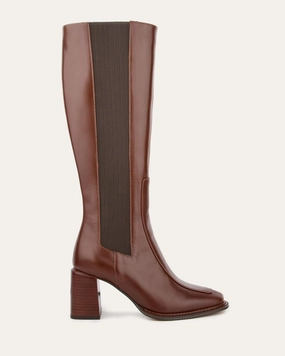 Divine Knee Boots Dark Choc Leather Subtle Tone Future-Light