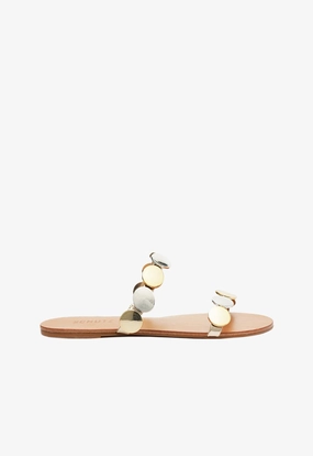 Dynamic Looks Your Everyday Edge Acacia Platina Leather Sandal