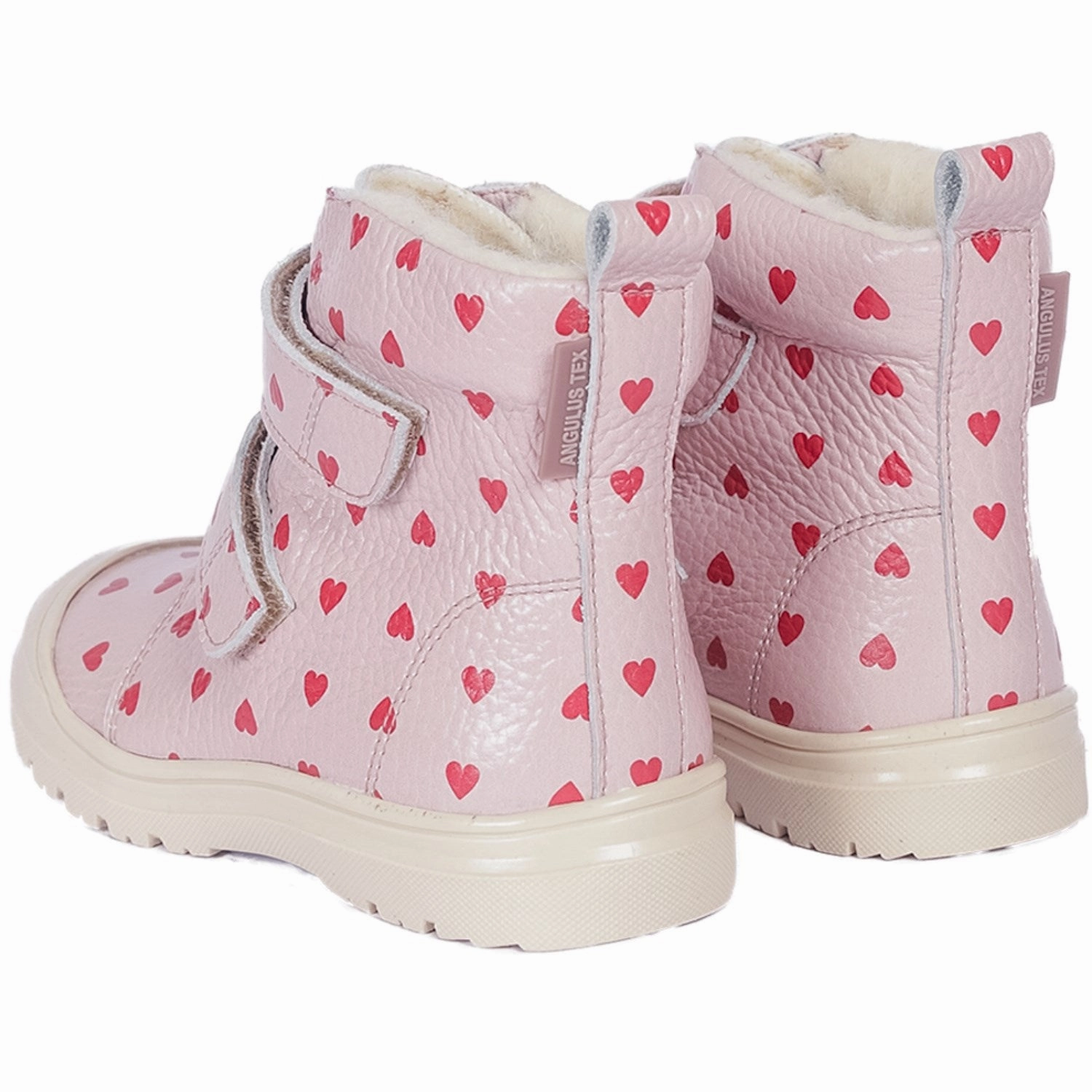 Clean Profile Angulus Rose Hearts Tex-Boot With Heart Print And Wool Lining