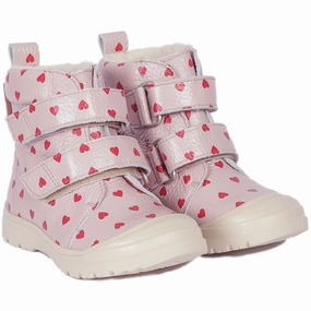 Angulus Rose Hearts Tex-Boot With Heart Print And Wool Lining Minimal Design