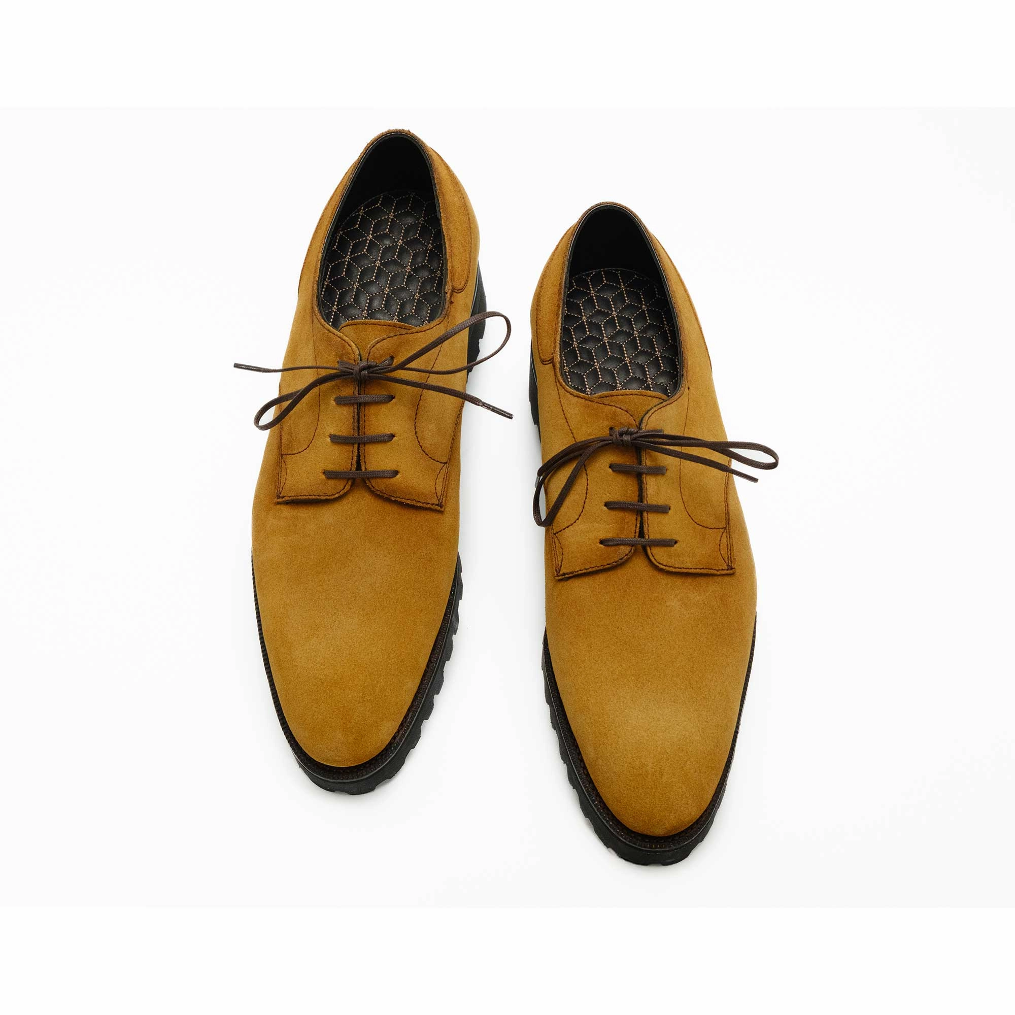 Derby Simple Shoe - Amber Patina On Suede Rhythm-Based Wear Elevated Motion