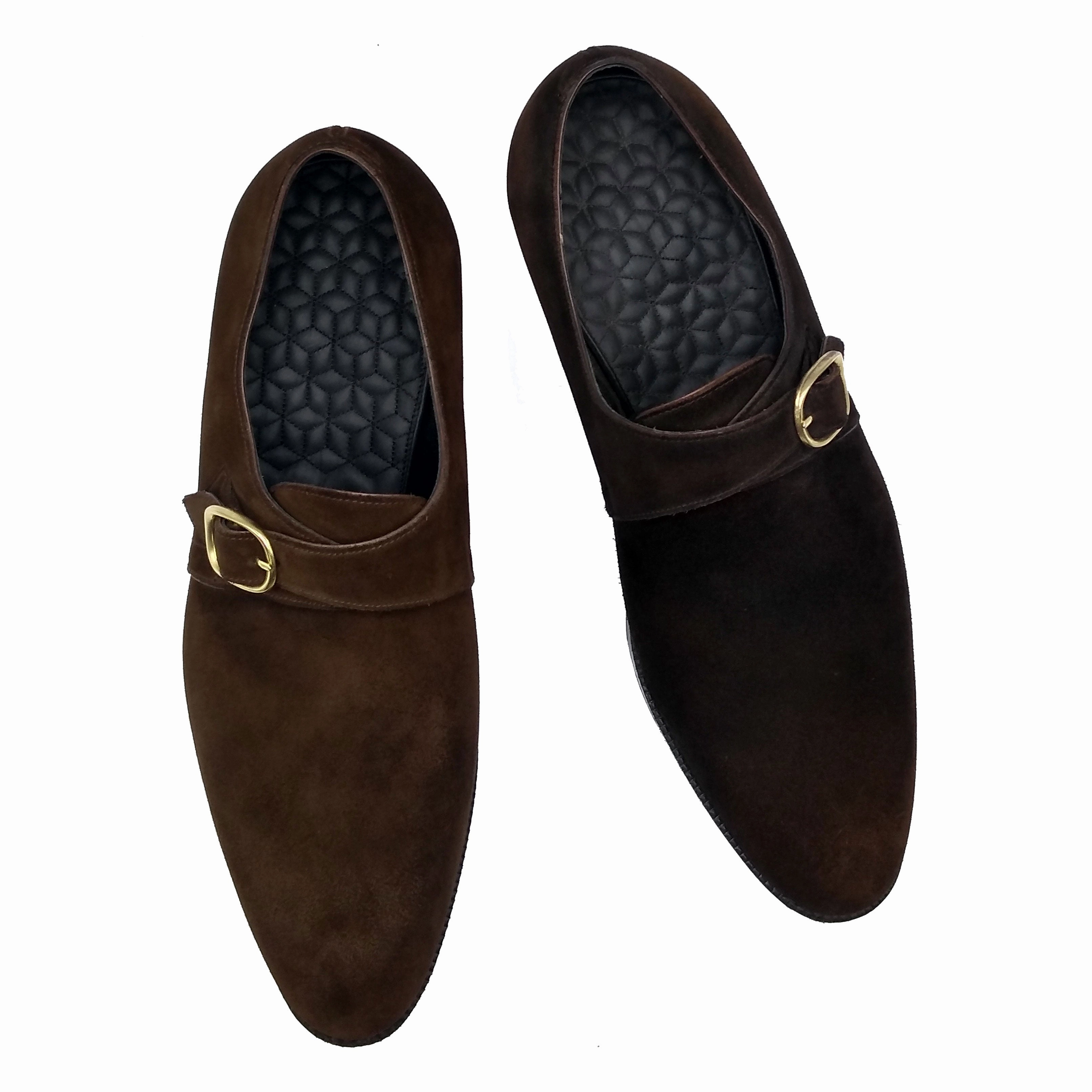 Single Monk Shoe Mto - Brown Suede Sleek Essentials