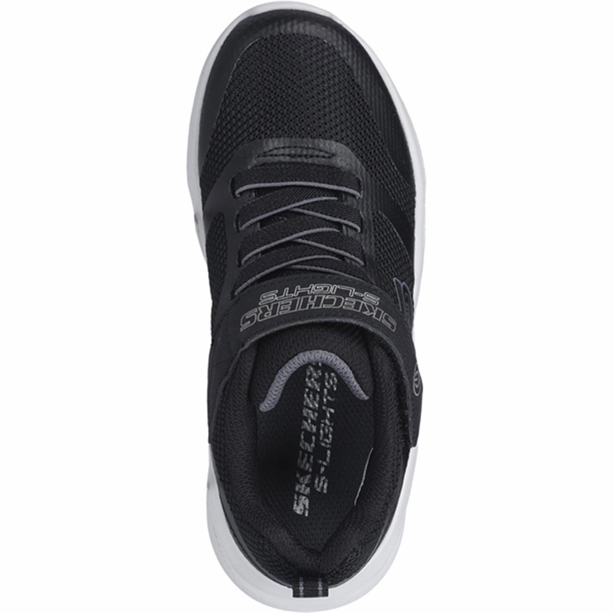 Skechers Boys Skechers Meteor-Lights Sneakers Black Grey Adaptive Gear Updated Basics