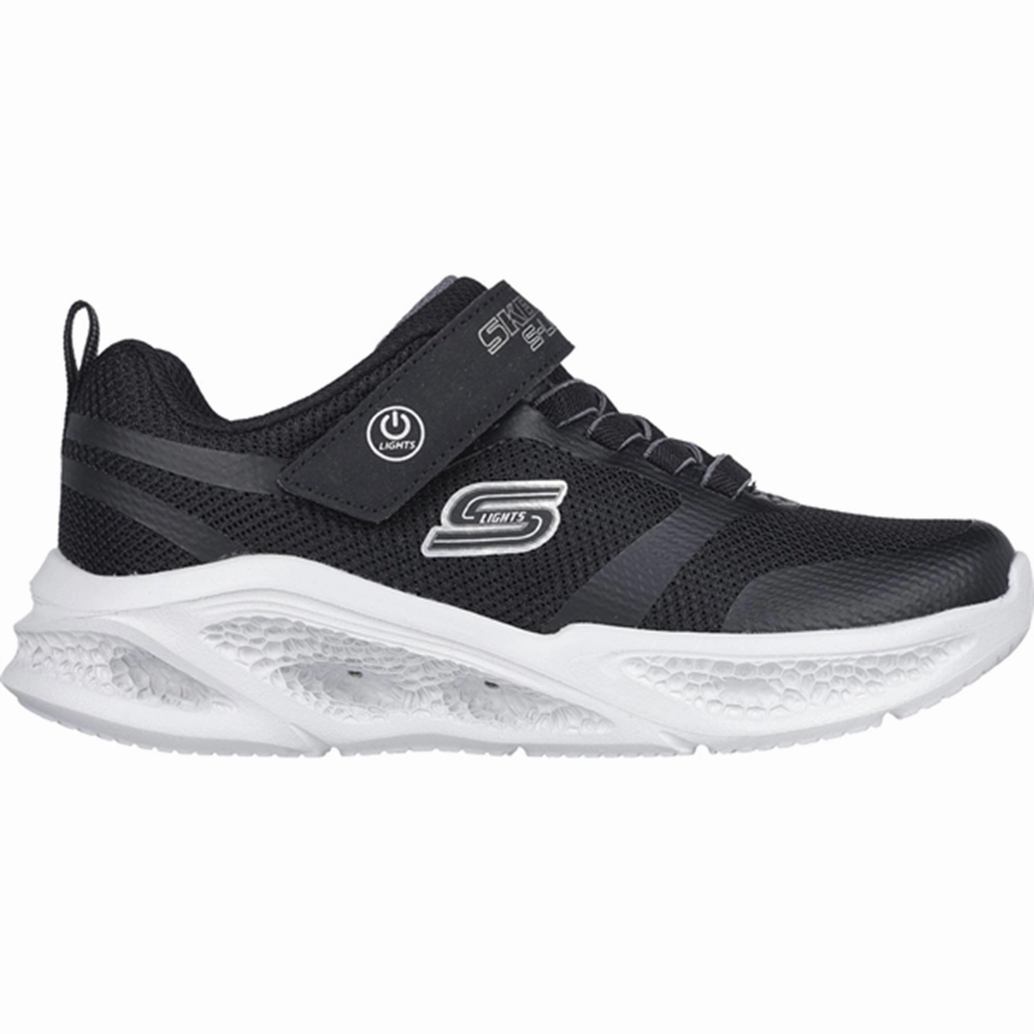 Core Pulse Skechers Boys Skechers Meteor-Lights Sneakers Black Grey